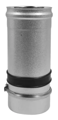 Élément droit réglable court inox/galva 3CEp concentrique