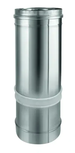 Élément droit réglable court inox/inox 3CEp concentrique