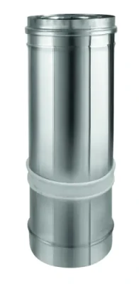 Élément droit réglable court inox/inox 3CEp concentrique