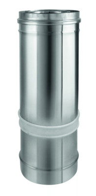Élément droit réglable court inox/inox 3CEp concentrique