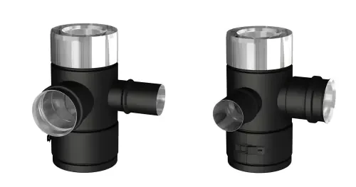 Té 90° fumée / air réversible Apollo Pellets concentrique 2.0
