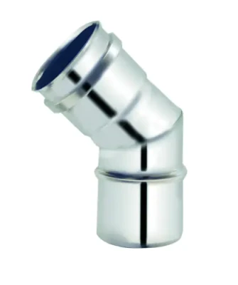 Coude avec joint Apollo Pellets Simple Paroi inox