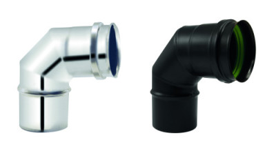Coude avec joint Apollo Pellets Simple Paroi inox