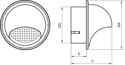Grille circulaire inox avec visière
