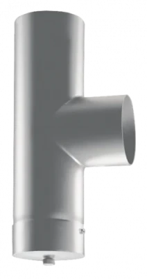 Té 90° + tampon raccordement acier peint gris 2mm Té 90° + tampon raccordement acier peint gris 2mm