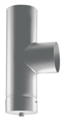 Té 90° + tampon raccordement acier peint gris 2mm Té 90° + tampon raccordement acier peint gris 2mm
