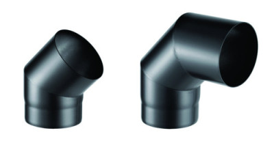 Coude raccordement acier peint noir 2mm