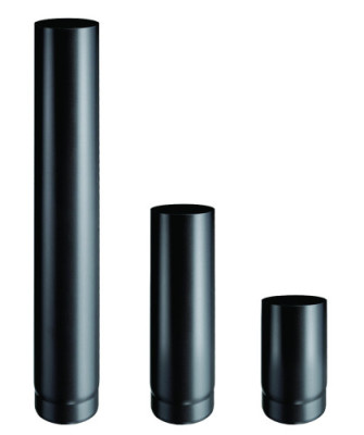 Élément droit raccordement acier peint 2mm Noir