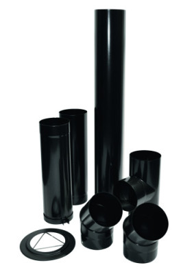 Kit complet raccordement poêle à bois buse sur l'arrière email 0,7mm