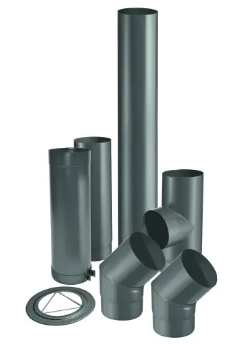Kit complet raccordement poêle à bois buse sur l'arrière email 0,7mm