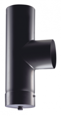 Té 90° + tampon raccordement acier peint noir 2mm Té 90° + tampon raccordement acier peint noir 2mm