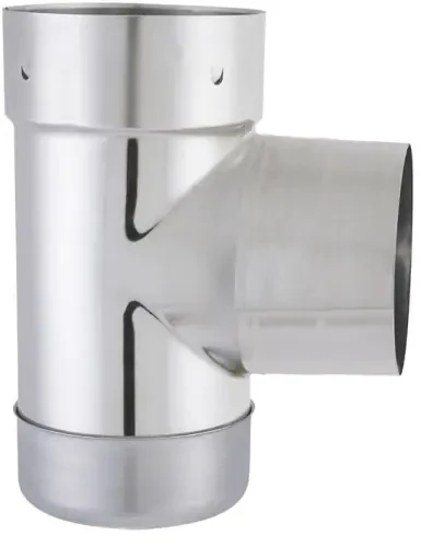 Té avec tampon inox 304 à double emboitement