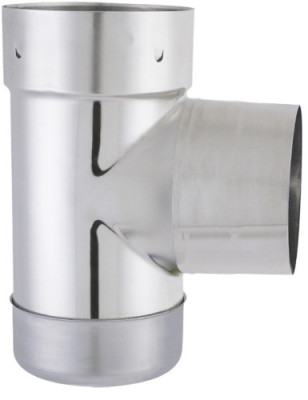 Té avec tampon inox 304 à double emboitement